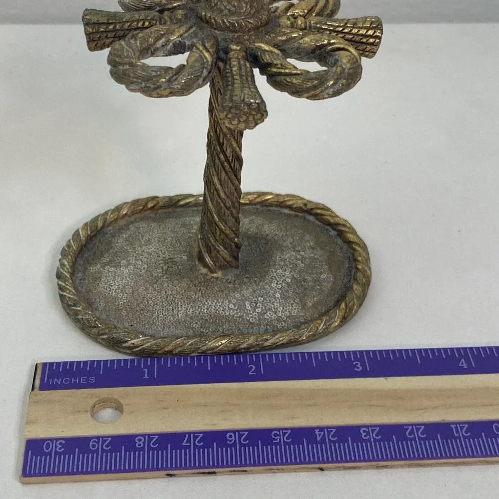 vintage HANNA Brass Brush Holder 3”x3”